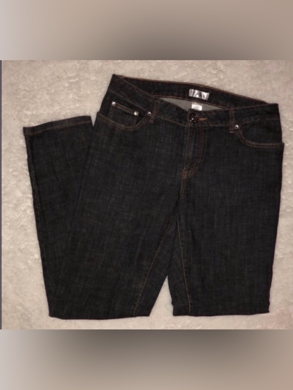 Metro 7 Jeans Dark Denim Stretch Bling 
Size 10